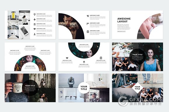 500多页简约商务多种逻辑图标PPT模板 - 顶尖PPT