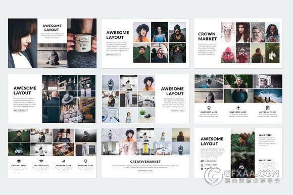 500多页简约商务多种逻辑图标PPT模板 - 顶尖PPT