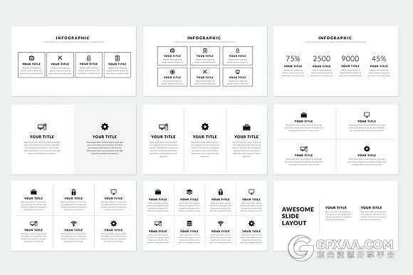 500多页简约商务多种逻辑图标PPT模板 - 顶尖PPT