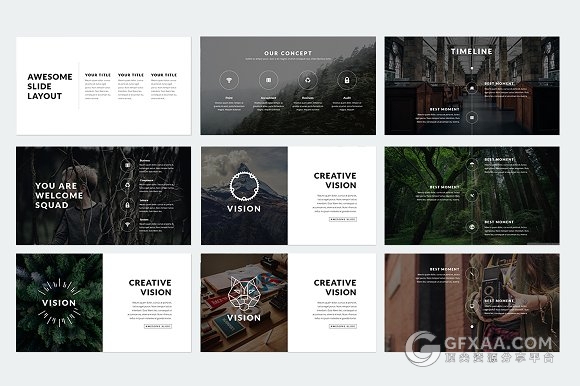 500多页简约商务多种逻辑图标PPT模板 - 顶尖PPT
