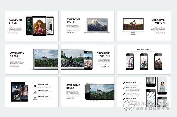 500多页简约商务多种逻辑图标PPT模板 - 顶尖PPT