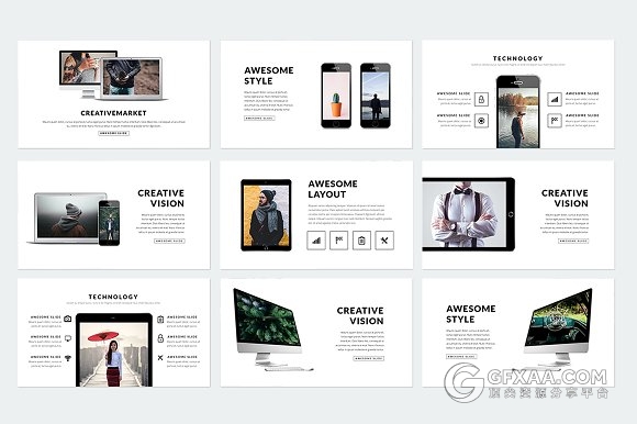 500多页简约商务多种逻辑图标PPT模板 - 顶尖PPT