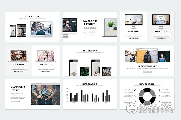 500多页简约商务多种逻辑图标PPT模板 - 顶尖PPT