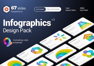多色彩商务圆形箭头信息图表PPT模板 - 顶尖PPT