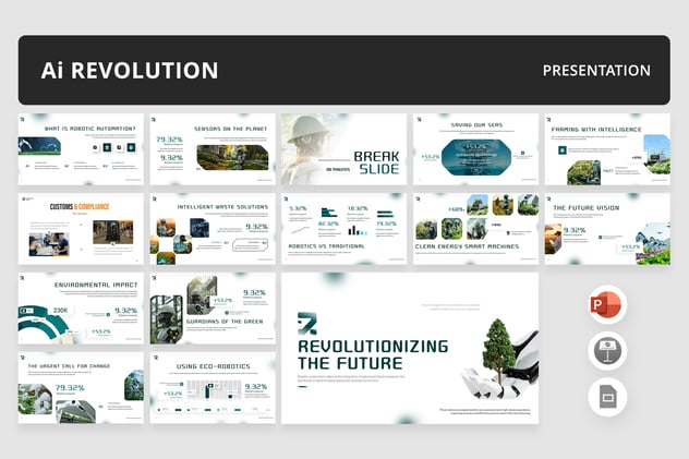 人工智能驱动机器人革命PPT模板 - 顶尖PPT