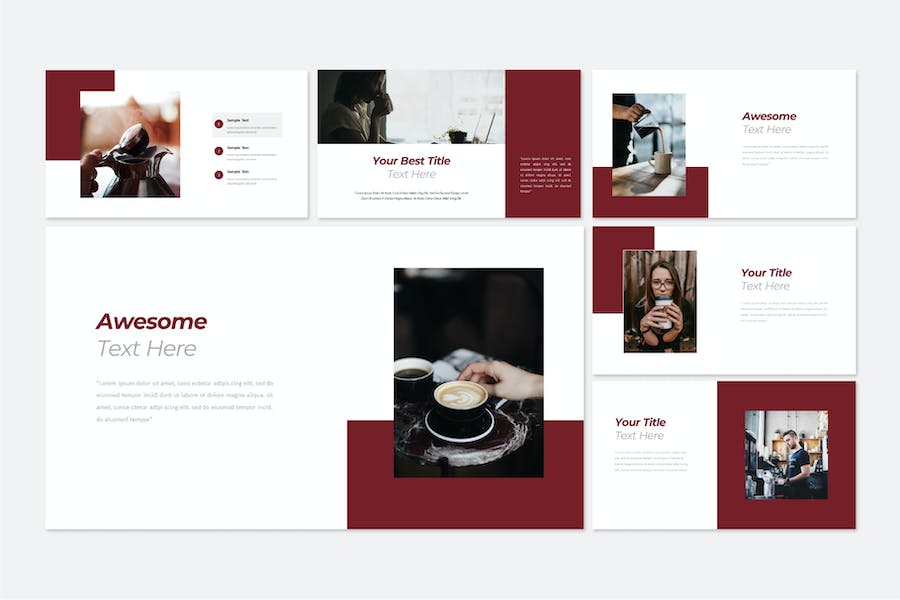 清新咖啡主题PPT模板 - 顶尖PPT