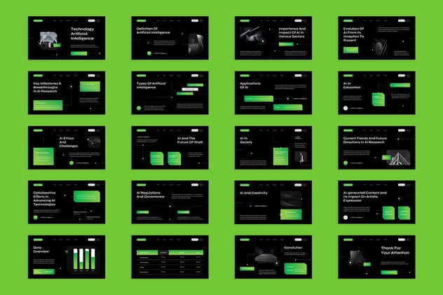 科技技术人工智能演示PPT模板 - 顶尖PPT