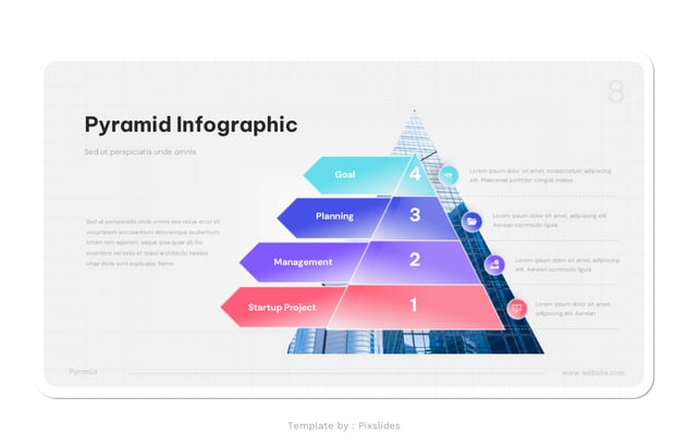 新拟态风渐变色金字塔图形keynote模板 - 顶尖PPT