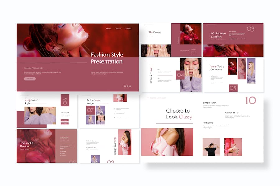 时尚流行女性美容美妆keynote模板 - 顶尖PPT