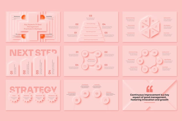 新拟态风格商务总结报告PPT模板 - 顶尖PPT