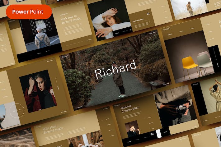 杂志风人物摄影图片展示PPT模板 - 顶尖PPT