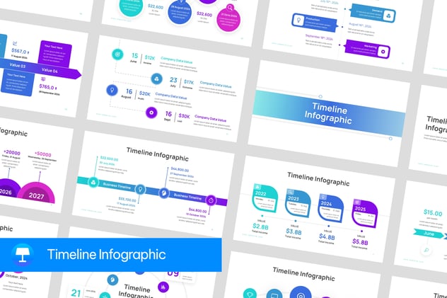 时间轴图形keynote模板 - 顶尖PPT