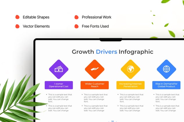 彩色创意数据增长信息图形PPT模板 - 顶尖PPT