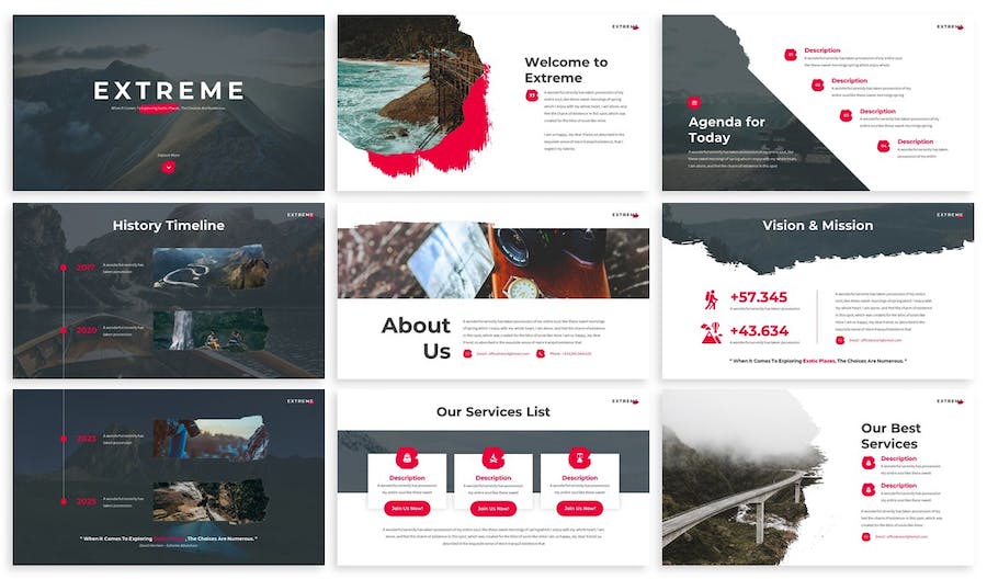 极限探险活动介绍纪录片宣传keynote模板 - 顶尖PPT