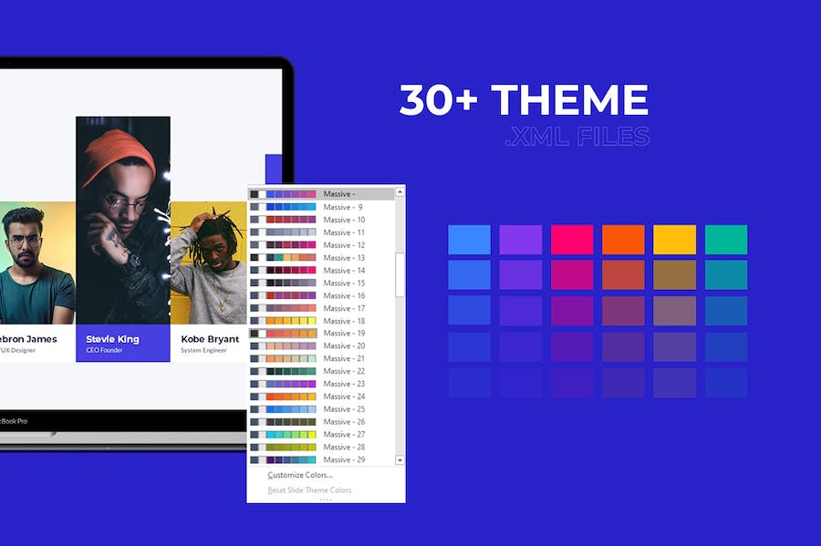 扁平化高端商务商业风格PPT模板 - 顶尖PPT