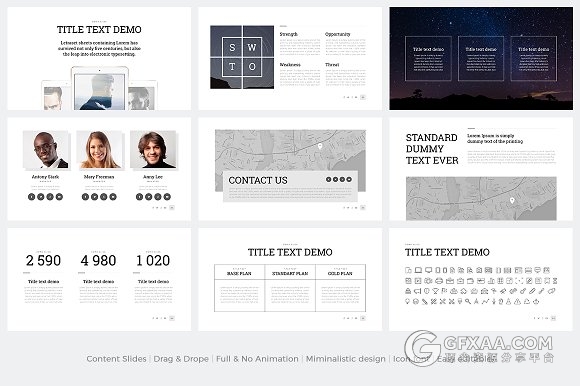 80多页简约大气商务多用途PPT模板 - 顶尖PPT
