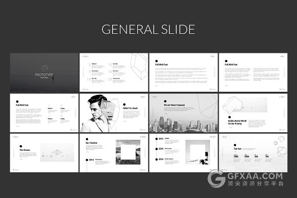 125页简约线条动物剪影商务PPT模板 - 顶尖PPT