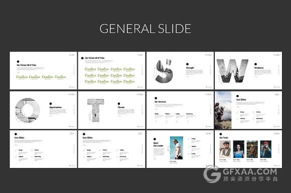 125页简约线条动物剪影商务PPT模板 - 顶尖PPT