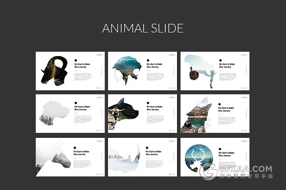 125页简约线条动物剪影商务PPT模板 - 顶尖PPT