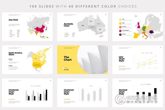 100多页创意圆形组合商务PPT模板40种配色文件 - 顶尖PPT