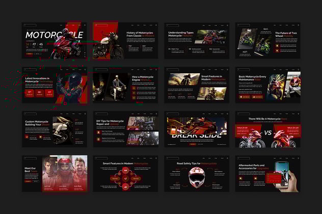 摩托车产品性能特点介绍展示PPT模板 - 顶尖PPT