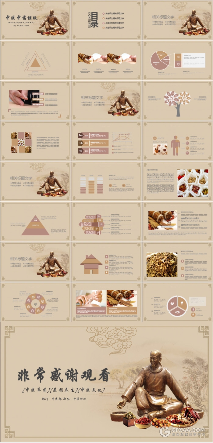 中国风中医中药动态PPT模板 - 顶尖PPT