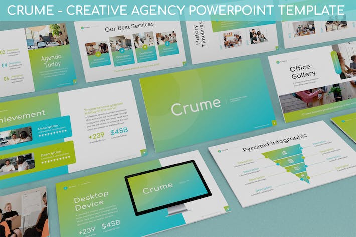 创意机构理念项目案例展示PPT模板 - 顶尖PPT