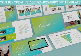 创意机构理念项目案例展示PPT模板 - 顶尖PPT