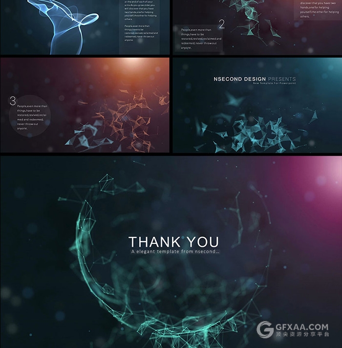 动态粒子流体精美特效PPT高端模板 - 顶尖PPT