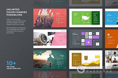150页10种配色商务汇报总结keynote模板 - 顶尖PPT