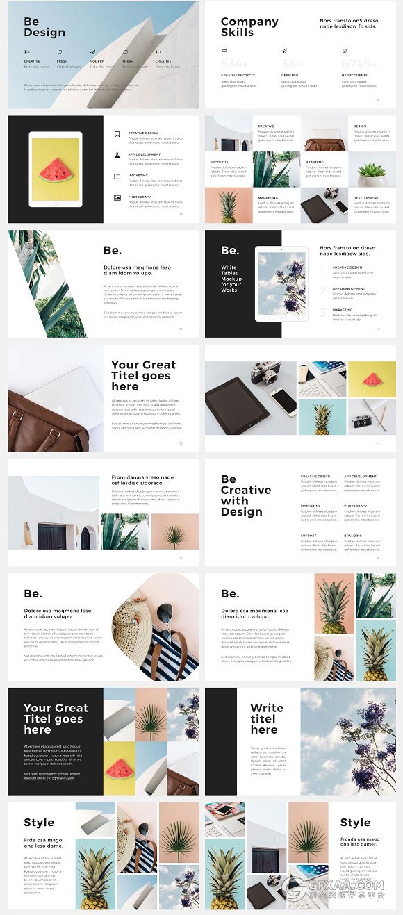 130多页简约文艺风格通用PPT模板 - 顶尖PPT