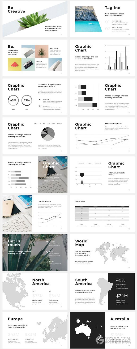 130多页简约文艺风格通用PPT模板 - 顶尖PPT