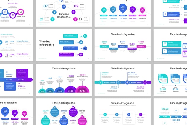 时间轴图形keynote模板 - 顶尖PPT