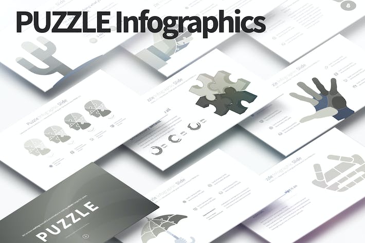 积木拼图信息图形PPT模板 - 顶尖PPT