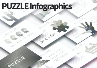 积木拼图信息图形PPT模板 - 顶尖PPT