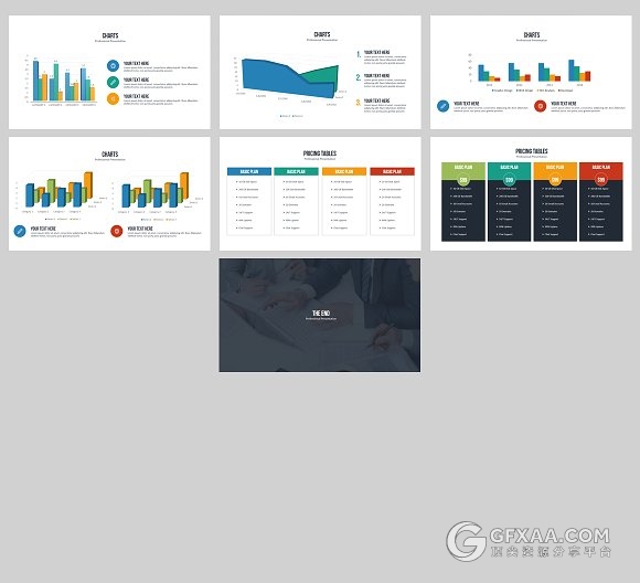 70多页简约商务风格PPT模板50种配色方案 - 顶尖PPT