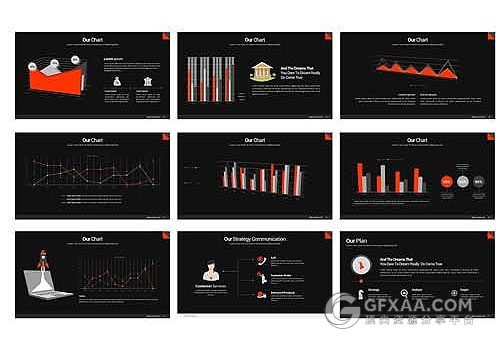 5种配色70多页高品质PPT商务模板 - 顶尖PPT