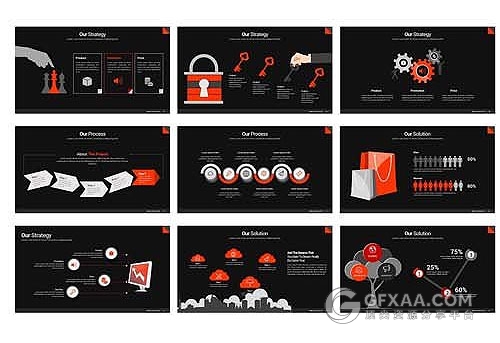 5种配色70多页高品质PPT商务模板 - 顶尖PPT
