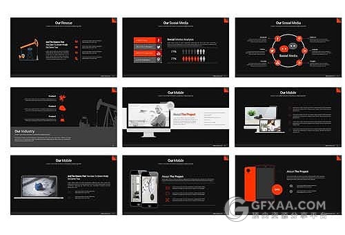 5种配色70多页高品质PPT商务模板 - 顶尖PPT