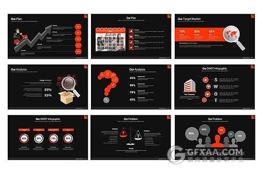 5种配色70多页高品质PPT商务模板 - 顶尖PPT