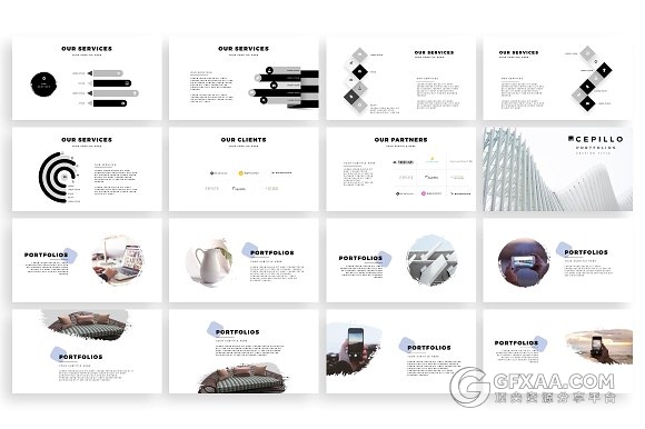 200多页简约杂志风格PPT模板 - 顶尖PPT