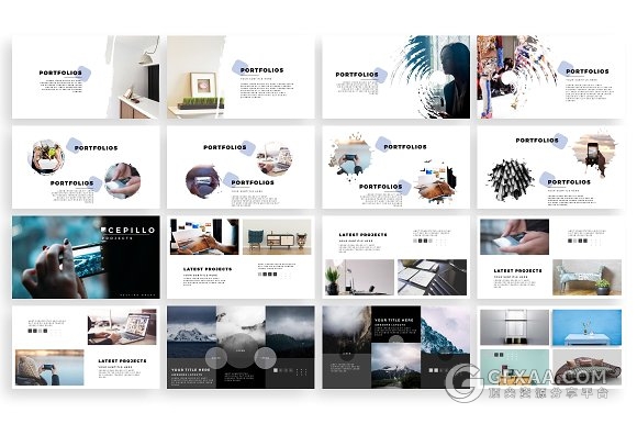 200多页简约杂志风格PPT模板 - 顶尖PPT