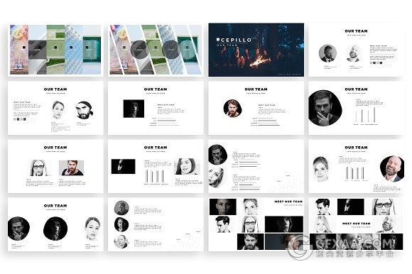 200多页简约杂志风格PPT模板 - 顶尖PPT