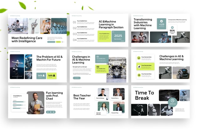 人工智能与机器学习AI PPT模板 - 顶尖PPT