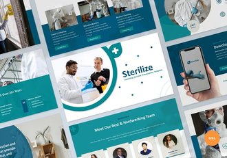 医疗消毒服务预防病毒PPT模板 - 顶尖PPT