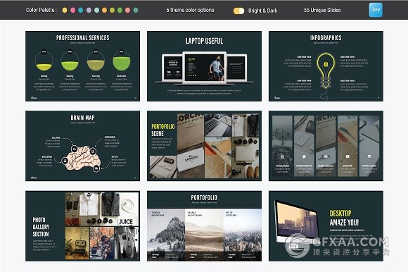 超高清55页欧美高端大气keynote模板 - 顶尖PPT