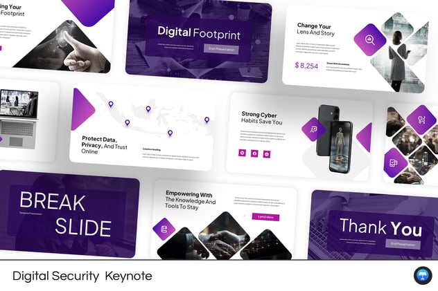 网络安全防护信息安全知识Keynote模板 - 顶尖PPT