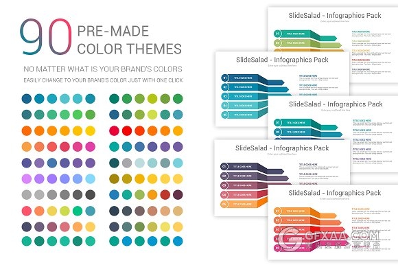 250页最好的PPT信息图素材包90种配色 - 顶尖PPT