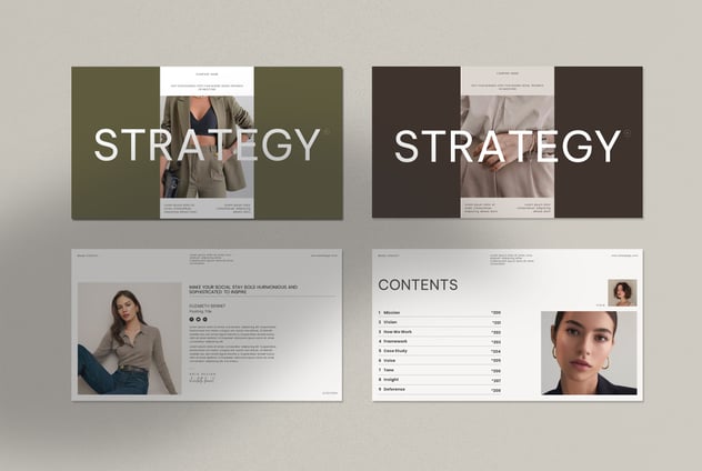 极简文艺品牌战略演示PPT模板 - 顶尖PPT