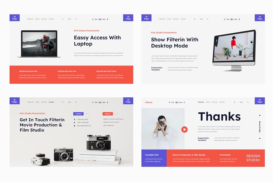 电影制作工作室主介绍展示Keynote模板 - 顶尖PPT